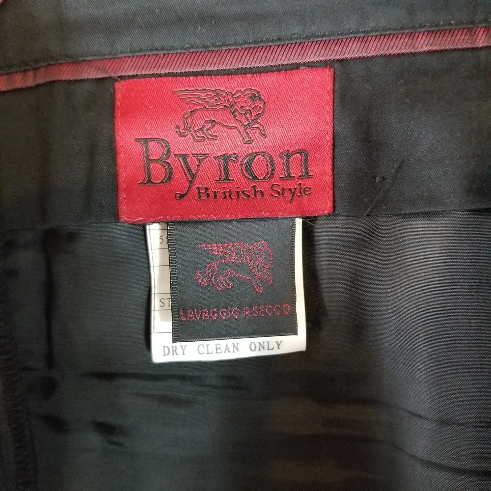 Byron British Style Suit Mens 44R Charcoal Gray 100% Wool Balmoral 2-Piece Set